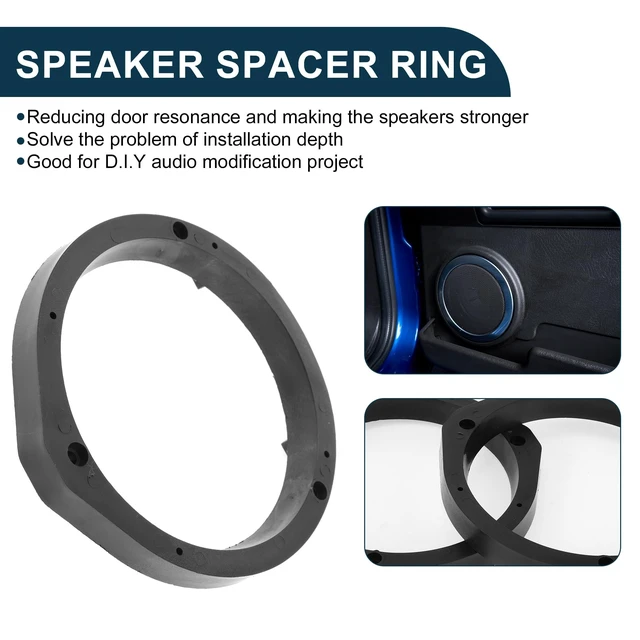 Alt view image 3 of 5 - TUCKBOLD Speaker Spacer Ring Tweeter Speaker Spacer Adapter for Honda HR-V 2016-Up Waterproof Black 2 Pcs