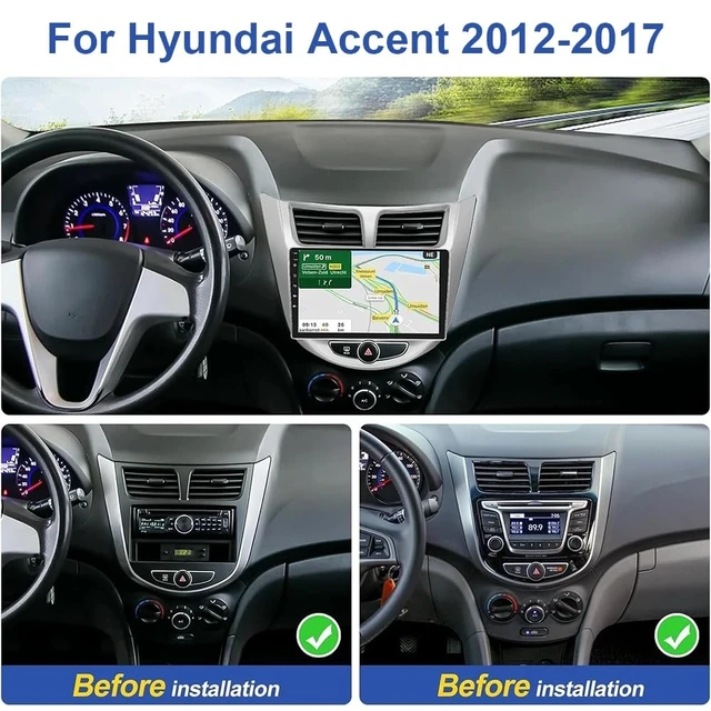 Alt view image 2 of 5 - 9 Inch Touchscreen Car Stereo for Hyundai Accent 2012-2017