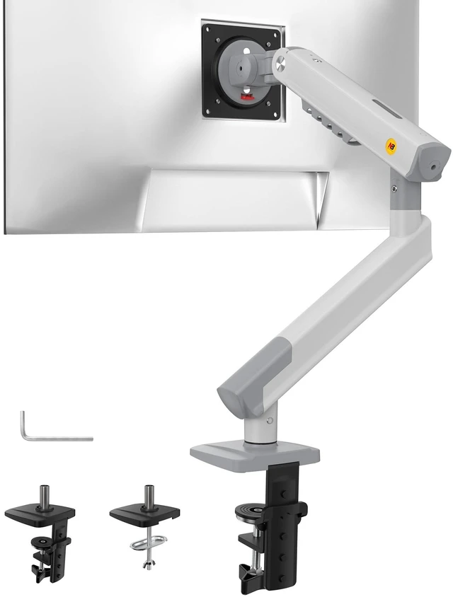 Main image of NB SmooVex Single Monitor Arm for Monitors 17'' to 32 inch, Mechanical Spring Mount Load up to 9 kg, VESA 75/100 mm Monitor-Mount A5 (White)