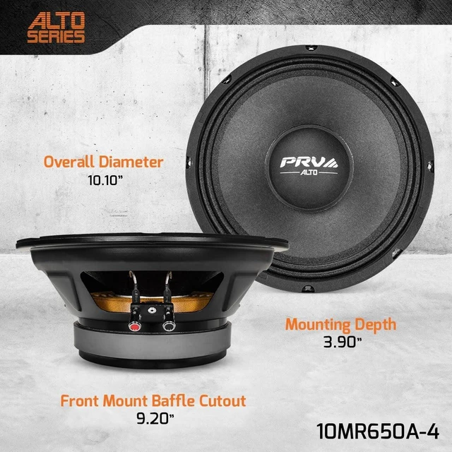 Alt view image 4 of 5 - PRV AUDIO 10MR650A-4 10 Inch Midrange Speaker, 4 Ohm, 650 Watts RMS, 97.5 db, 2.5 in Voice Coil Alto Series PRO Audio Mid Range Loudspeaker (Single)
