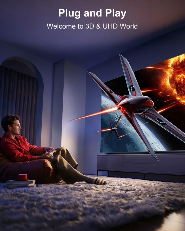 Alt view image 5 of 5 - 8K DisplayPort to HDMI 2.1 Cable 10FT - 8K@60Hz 4K@240Hz, Dynamic HDR