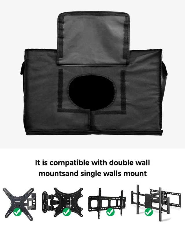 Alt view image 4 of 5 - American Police Flag Outdoor TV Cover 80 to 85 Inches, Weatherproof & Waterproof, Blue White Outdoor TV Enclosure with Remote Control Pocket