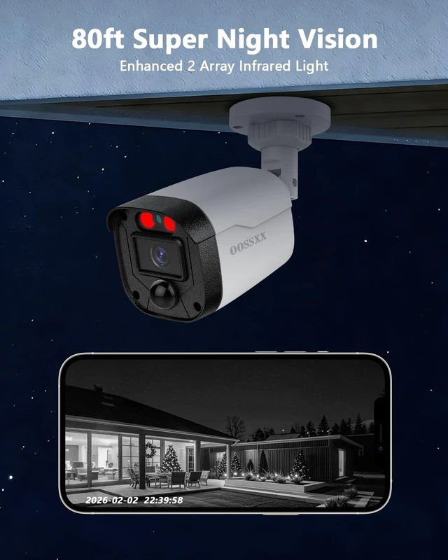 Alt view image 4 of 5 - OOSSXX Extend HD 5.0Megapixel 1944P Wired CCTV Security Camera Outdoor
