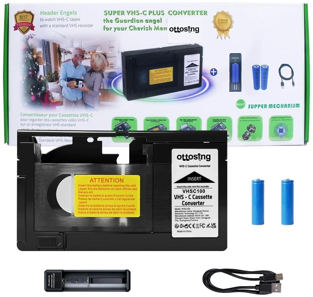 Main image of 2026 Upgraded VHSC Tape Video Cassette Adapter, VHS-C to VHS Cassette Adapter ,Camcorder Tape Converter for VCR Video Player, , Incompatible with Hi8,8mm,MiniDV
