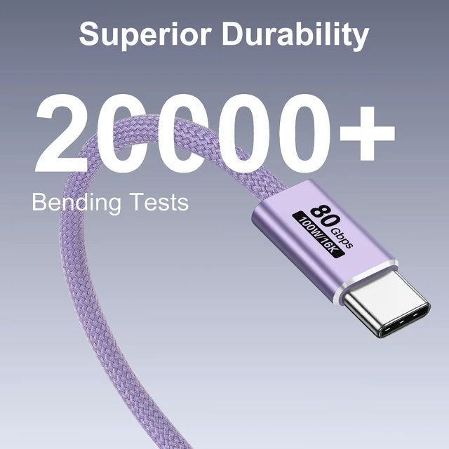 Alt view image 4 of 5 - SHULIANCABLE USB C Cable, USB 4 Data Cable,80Gbps Data Sync(3.3FT/1M)
