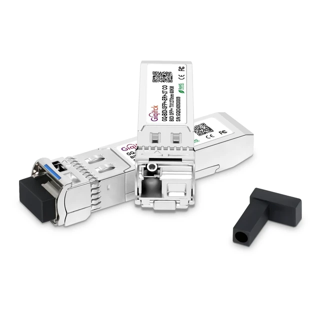 Alt view image 2 of 5 - 1 Pair 10GBASE-BX60-UD BiDi SFP+ Module, TX 1270nm/1330nm, RX 1330nm/1270nm, 60km DOM Simplex LC/UPC SMF Optical Transceiver Networking Mini Gbic for Extreme 10GB-BX60-U/ 10GB-BX60-D