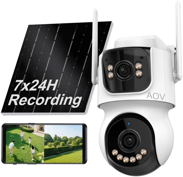 Main image of STONVUE AOV 8MP Dual-Lens Solar Wireless Outdoor Security Camera 2.4GHZ