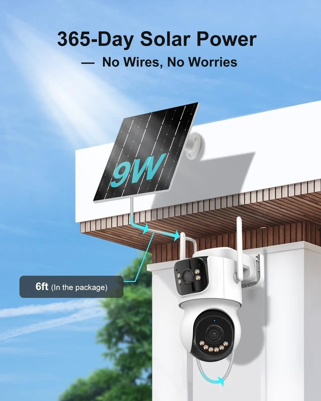 Alt view image 3 of 5 - STONVUE AOV 8MP Dual-Lens Solar Wireless Outdoor Security Camera 2.4GHZ