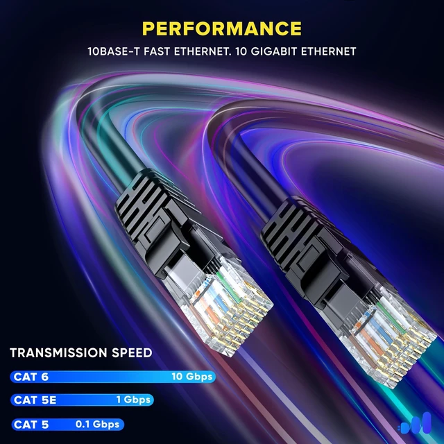 Alt view image 4 of 5 - Maximm Cat6 Ethernet Cable 15 Ft, 10 Gbps 550 MHz, Black, 10 Pack