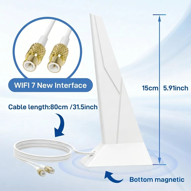Alt view image 2 of 5 - WiFi 7 6E Gaming Motherboard Antenna Magnetic for MSI MAG X870 Tomahawk
