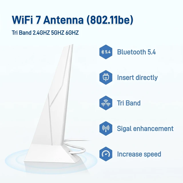 Alt view image 3 of 5 - WiFi 7 6E Gaming Motherboard Antenna Magnetic for MSI MAG X870 Tomahawk
