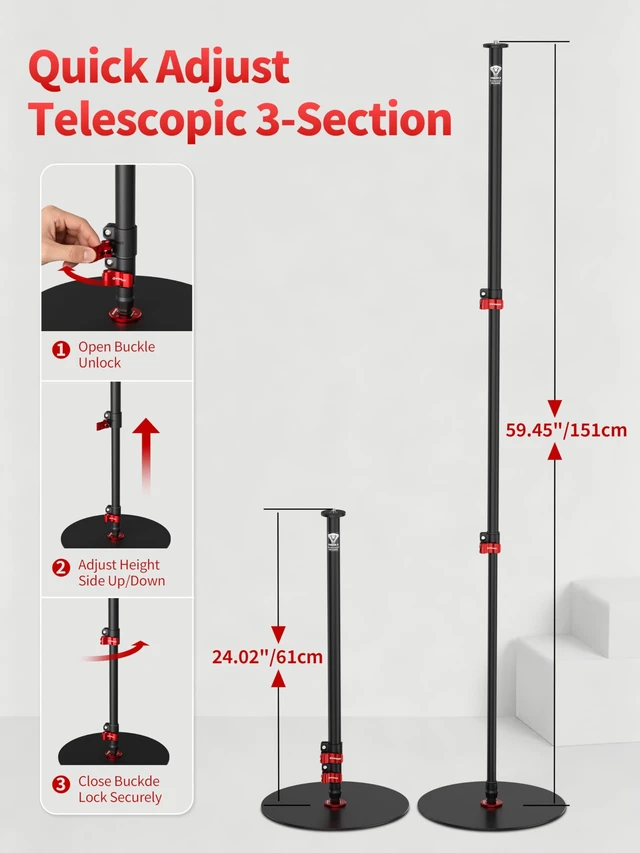 Alt view image 4 of 5 - IFOOTAGE Cobra RB-A300 with Water Bag, Round Base Monopod, Professional Camera Aluminium Monopod with Quick Adjustment Height Buckle, Enhanced Stability Weight Bag for DSLR Cameras(59.44Inc)