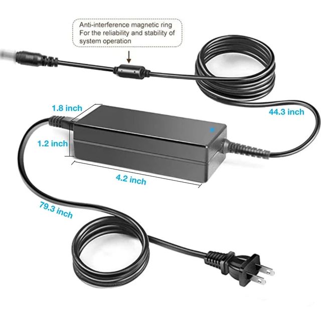 Alt view image 2 of 5 - Kircuit AC/DC Adapter Compatible with JJ JianJin JJ-20C CRI95 18"/45cm 55W 6700k Folding Dimmable LED Ring Light Kit Tripod Stand Remote Controller DN-917-218 13.8V 4A Power Supply Cord Cable Charger