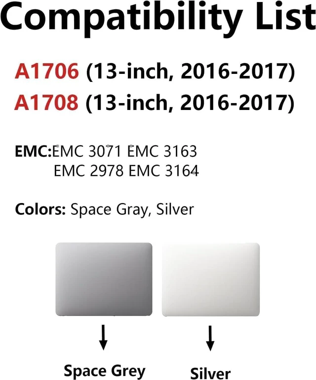 Alt view image 3 of 5 - A1706/A1708 Screen Replacement for MacBook Pro 13.3" 2016/2017 Display-Gray