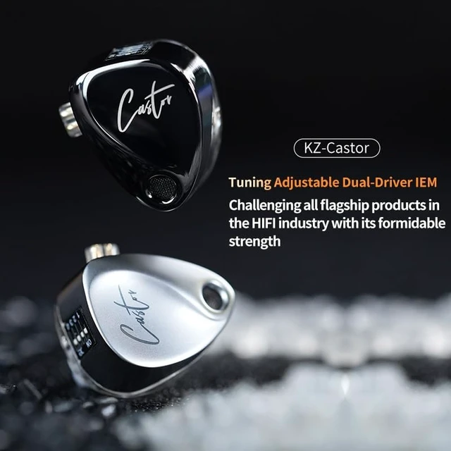 Alt view image 3 of 5 - FAAEAL KZ Castor in-Ear Headphones,HiFi Improved Bass Tunable Earphone,Audiophiles Tuning Adjustable IEM,Dual Dynamic Drivers 2Pin Detachable Monitors with Adjusting Switch (Bass Version No Mic)
