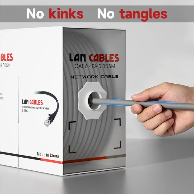 Alt view image 2 of 5 - Soibke Cat 6 Outdoor Ethernet Cable 1000ft (60 RJ45), 23AWG Cat6 Cable Bulk