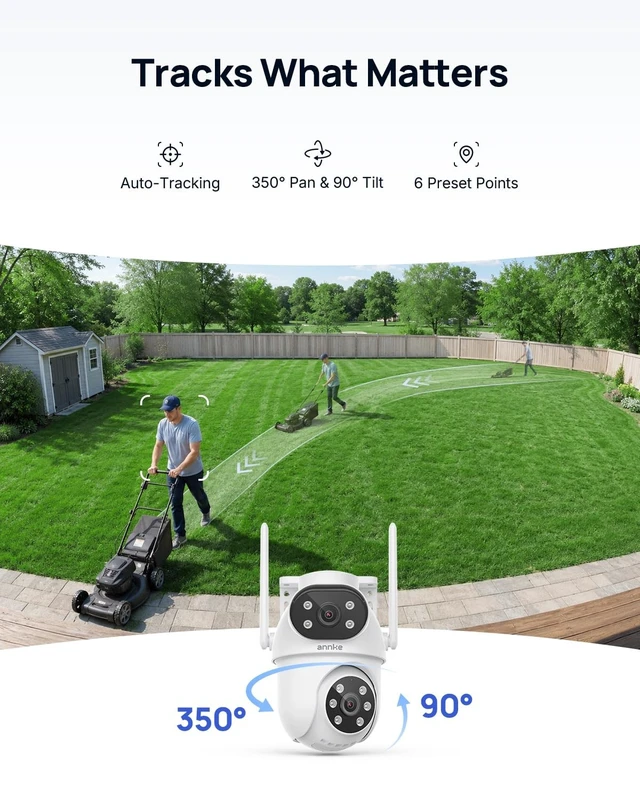 Alt view image 3 of 5 - ANNKE 4MP Dual Lens Wireless Security Camera Outdoor, PT Auto Tracking IP66