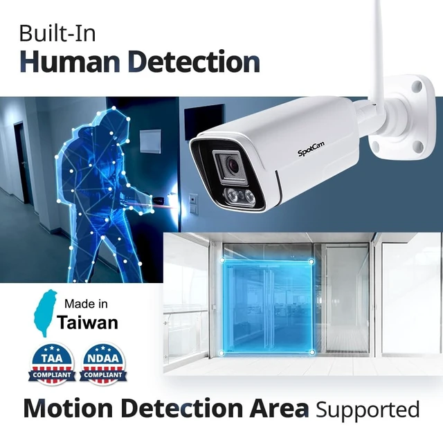 Alt view image 3 of 5 - SpotCam BCW1 2K Cloud AI Spotlight WiFi Business Bullet IP Camera, Indoor/Outdoor, Two Way Audio, Night Vision, Human Detection, IP66, Support SD Card, Free 24 Hour Cloud Recording, Made in Taiwan