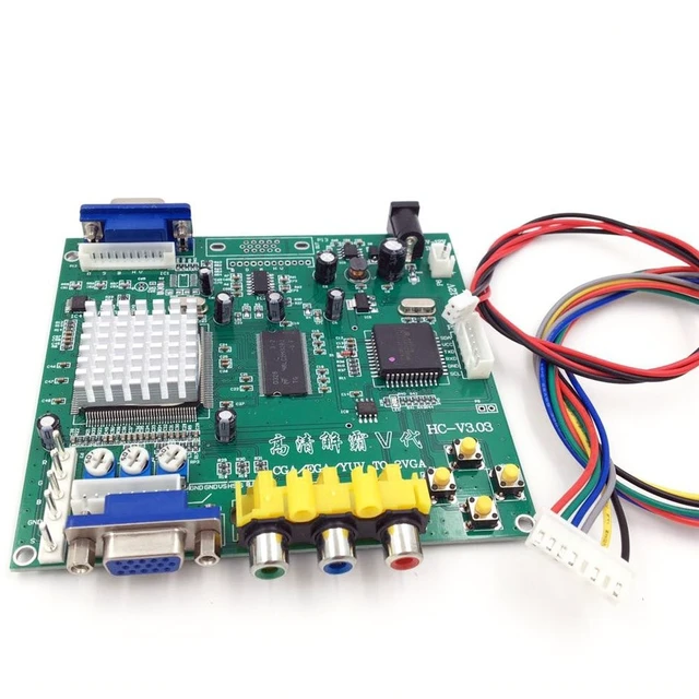Alt view image 3 of 5 - BLEE Arcade Game RGB CGA EGA YUV to VGA HD Video Converter Board 1 VGA Single Output for CRT LCD PDP Monitor