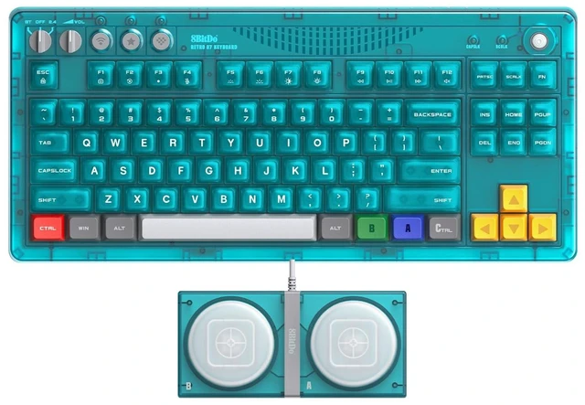 Main image of 8Bitdo 87 Keys Retro Mechanical Keyboard for PC and Android - Clear Blue