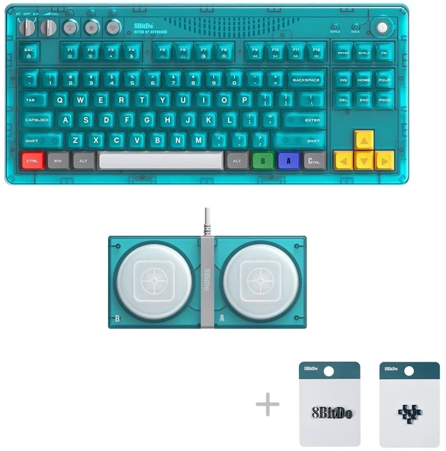 Alt view image 2 of 5 - 8Bitdo 87 Keys Retro Mechanical Keyboard for PC and Android - Clear Blue