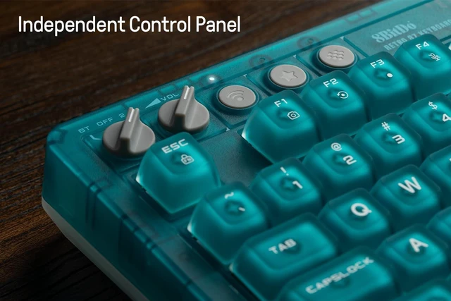 Alt view image 4 of 5 - 8Bitdo 87 Keys Retro Mechanical Keyboard for PC and Android - Clear Blue