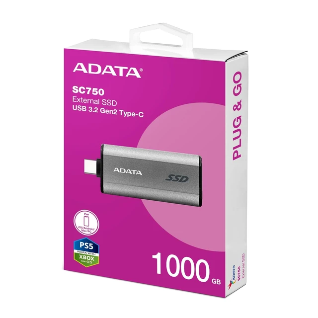 Alt view image 5 of 5 - ADATA SC750 External SSD, 1TB, W129280787