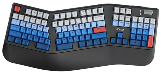 Main image of JOMAA 3-Mode Rechargeable Wireless Mechanical Keyboard 5000mAh Battery, Bluetooth 5.3/2.4G / USB-C Wired, 18 RGB Lighting Effects, Ergonomic Keyboard for Windows Computer Desktop Laptop