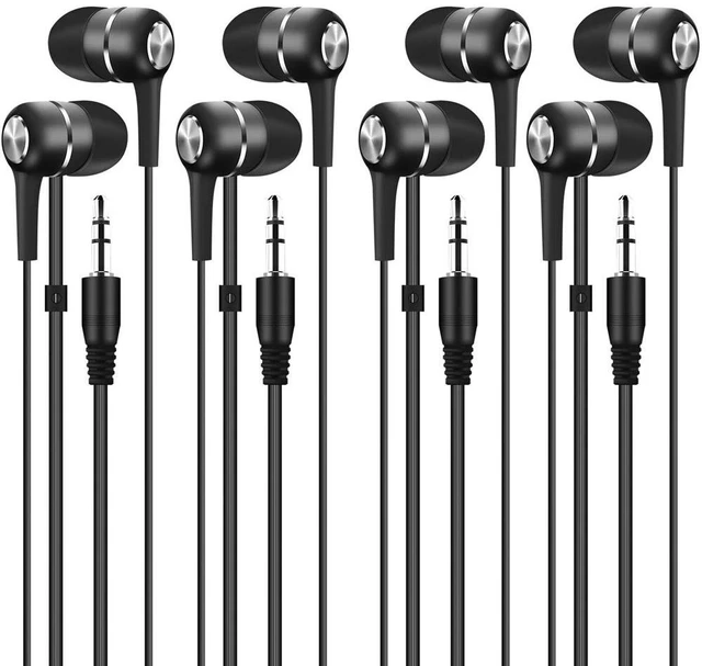 Main image of Yoley Bulk Earbuds Headphones 100 Pack for School Classroom Kids, Wholesale Durable Wired Earphones Class Set to Students Teens and Adult (Black)