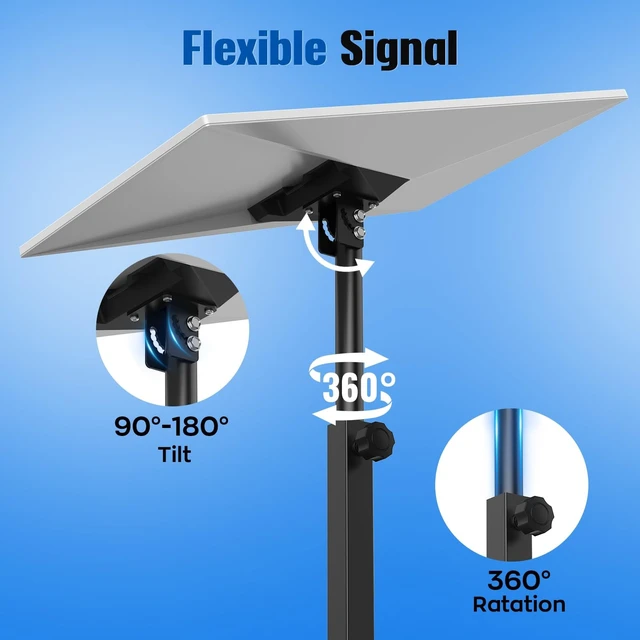 Alt view image 2 of 5 - Starlink Mount for Standard 4/4X/Gen 3/V3, Adjustable Starlink Dish Mount with Telescoping Support Arm, Heavy Duty Outdoor Gen 3 Bracket for Concrete & Wood Walls, Rustproof Weatherproof Steel