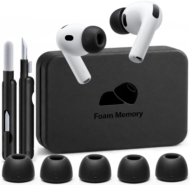 Main image of Tecolu Memory Foam Replacement Ear Tips for AirPods Pro 3 (L-White)