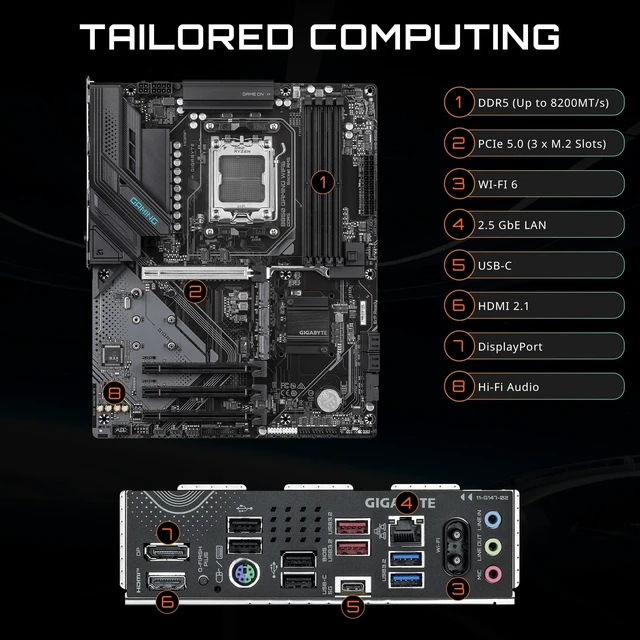 Alt view image 5 of 5 - MICRO CENTER AMD 9800X3D Processor with Gigabyte B850 Gaming Motherboard