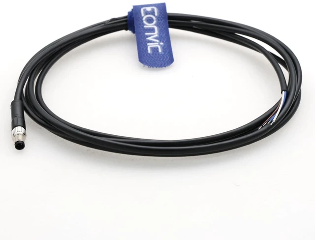 Main image of Eonvic Industrial M5 A-Code 4 Pin Male Connector to Open End Moulded IP67 Waterproof Aviation Industrial Sensor Connection Cable 3M
