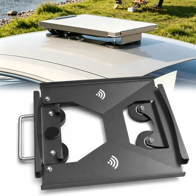 Main image of Starlink Mini Magnetic Roof Car Mount Vehicle Mountwith Handle,Quick Install,Hail & UV Resistant,Truck RV Flat Rack Roof Sunroof Kit Boat V4,for Camping, High-Speed & Extreme Conditions (Gray)