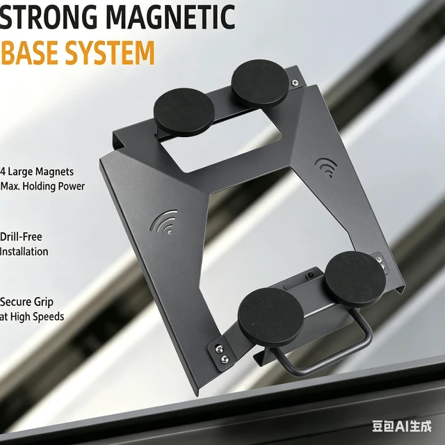 Alt view image 2 of 5 - Starlink Mini Magnetic Roof Car Mount Vehicle Mountwith Handle,Quick Install,Hail & UV Resistant,Truck RV Flat Rack Roof Sunroof Kit Boat V4,for Camping, High-Speed & Extreme Conditions (Gray)