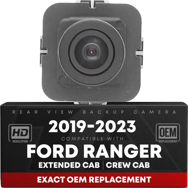 Main image of Rear View Backup Camera, Reverse Park Assist - Compatible with 2019-2023 Ford Ranger Crew Cab, 2019-2023 Ford Ranger Extended Cab - OEM KB3Z19G490B, FO1960185