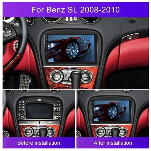 Alt view image 2 of 5 - Bobuluo Car Stereo Radio Compatible for SL R230 SL350 SL500 SL300 2005-2012 with Wireless CarPlay and Android Auto,9 Touch Screen Bluetooth Android 13 GPS WiFi Dual USB Backup Camera