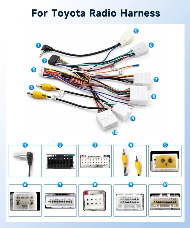 Alt view image 3 of 5 - 16PIN Car Stereo Wiring Harness Adapter for Toyota Corolla RAV4 Camry 4Runner Prado CHR Hilux Tundra Highlander 2014-2018 with Canbus Support JBL,Backup Camera,Steering Wheel Control