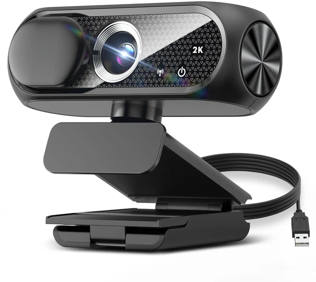 Main image of Shcngqio 2K Webcam with Microphone, Noise Cancellation, Privacy Cover, Wide-Angle Lens, Auto Light Correction, Plug & Play USB Webcam for Laptop, Desktop, PC, Mac, Zoom, Skype, Streaming (Black)