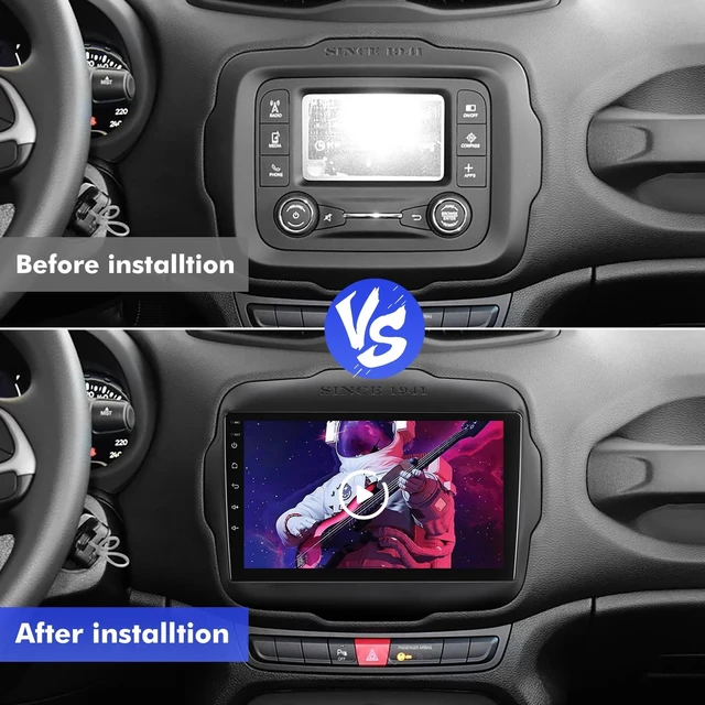 Alt view image 3 of 5 - 9 Inch IPS Touchscreen Android 14 Car Stereo for Jeep Renegade 2015-2020 with Wireless CarPlay & Android Auto 4+64GB Car Radio, Support WiFi 6, Bluetooth,5.4, Backup Camera, SWC