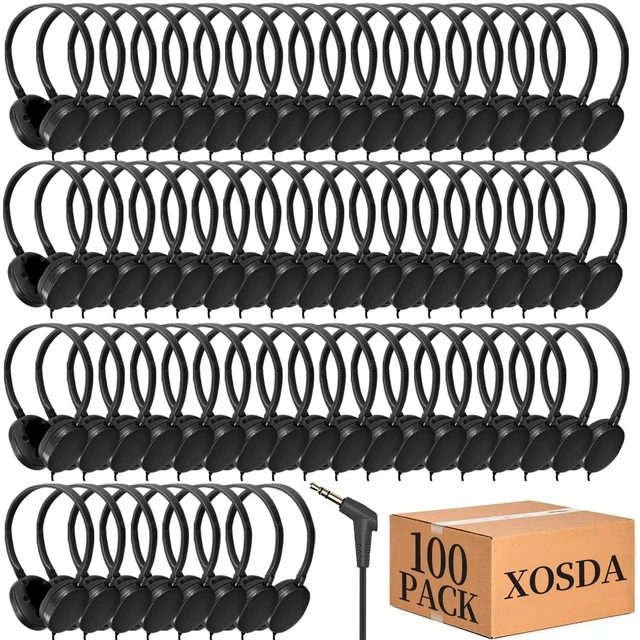 Main image of XOSDA Kids Headphones Bulk 100 Pack for Classroom School Students,Wholesale Durable Wired Headphones with 3.5mm Jack for Children Teens Gift and Adults