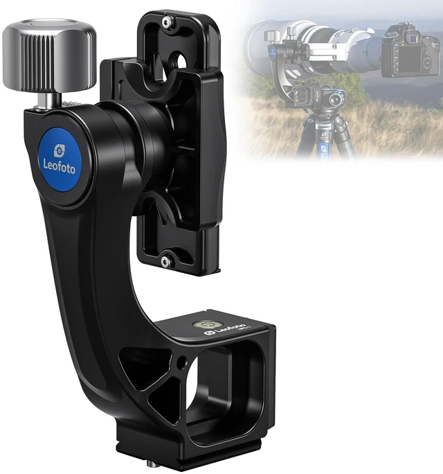Main image of Leofoto Camera Gimbal Head, Professional Gimbal Tripod Head, 3/8" and 1/4" Mounting Hole with Arca-Swiss Quick-Release Plate for Outdoor Video/Wildlife Photography, Max Load to 22 kg/48.5lb (MPG-02)