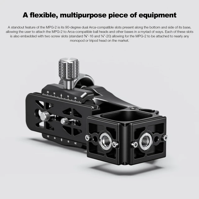 Alt view image 4 of 5 - Leofoto Camera Gimbal Head, Professional Gimbal Tripod Head, 3/8" and 1/4" Mounting Hole with Arca-Swiss Quick-Release Plate for Outdoor Video/Wildlife Photography, Max Load to 22 kg/48.5lb (MPG-02)