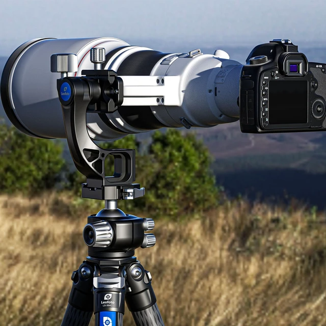 Alt view image 5 of 5 - Leofoto Camera Gimbal Head, Professional Gimbal Tripod Head, 3/8" and 1/4" Mounting Hole with Arca-Swiss Quick-Release Plate for Outdoor Video/Wildlife Photography, Max Load to 22 kg/48.5lb (MPG-02)