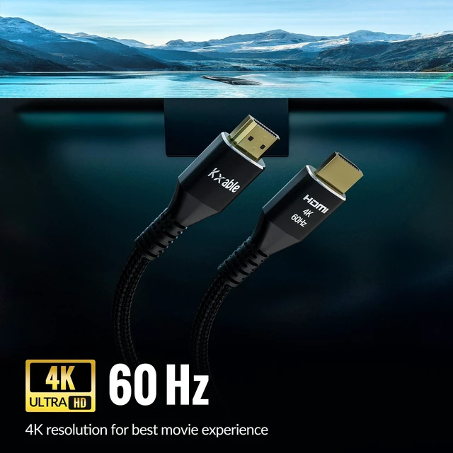 Alt view image 2 of 5 - 4K HDMI Cable 4 Feet (10 Pack), Ultra HD HDMI 2.0 Cable, Nylon Braided & Gold-Plated Connectors, 4K @ 60Hz, 2K ,1080P, HDCP 2.2, ARC, Bulk HDMI Cables for Laptop, Monitors, HDTV, PS5, Xbox One & More