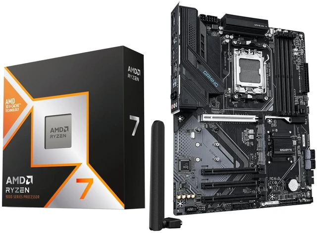 Main image of Micro Center AMD 9800X3D Processor with GIGABYTE B850 Gaming X Motherboard