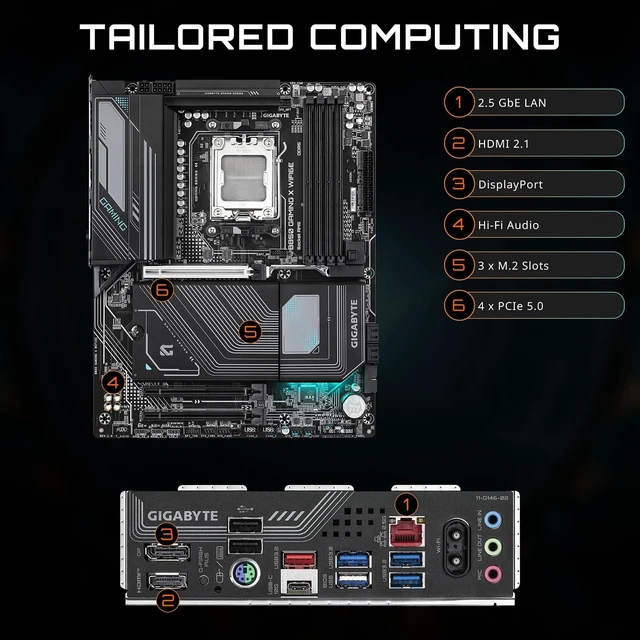 Alt view image 5 of 5 - Micro Center AMD 9800X3D Processor with GIGABYTE B850 Gaming X Motherboard