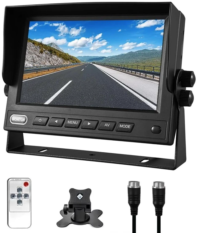 Main image of Zwinvle 7 Inch IPS LCD Vehicle Monitor for Truck RV, AHD 1080P 500cd/m High Brightness Backup Camera Display, 12V-35V Rear View Screen with 2 Video Inputs, NTSC/PAL Auto-Switching for Semi-Truck/Bus