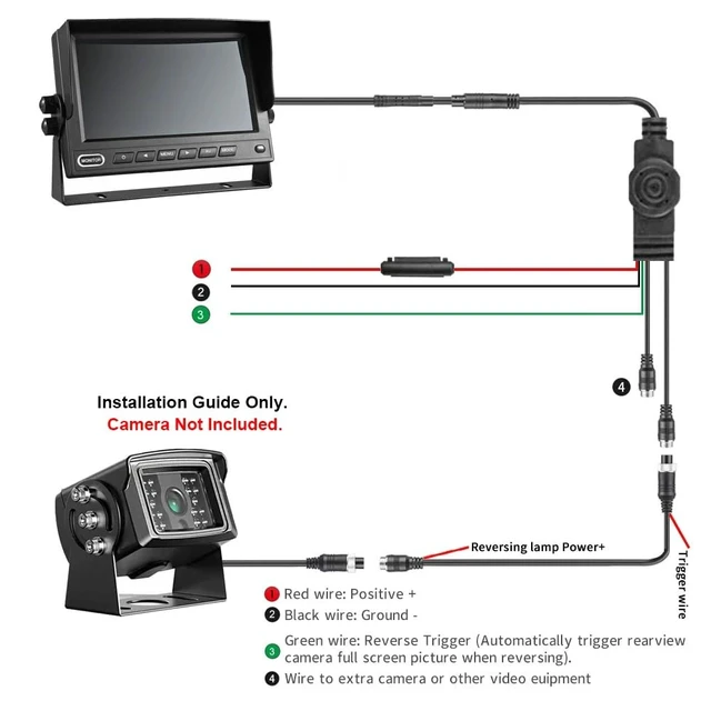 Alt view image 5 of 5 - Zwinvle 7 Inch IPS LCD Vehicle Monitor for Truck RV, AHD 1080P 500cd/m High Brightness Backup Camera Display, 12V-35V Rear View Screen with 2 Video Inputs, NTSC/PAL Auto-Switching for Semi-Truck/Bus