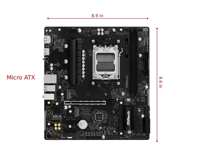 Alt view image 2 of 5 - ASRock A620AM-X Micro-ATX Motherboard AMD AM5 Socket Supports Ryzen 9000/8000/7000 DDR5 8000+ OC PCIe 4.0 2.5G LAN BIOS Flashback